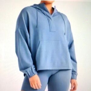 Knix Good To Go Blue Fleece Oversized Hoodie Size Medium